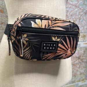 Billabong Unisex Black/Tan Belt Bag with Tropical Design